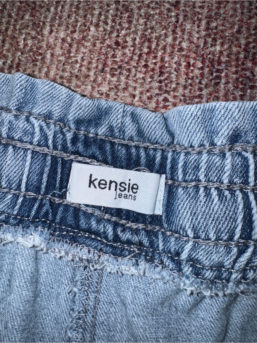 Kensie Jeans drawstring high rise wide leg light wash denim pants size medium - Picture 2 of 9